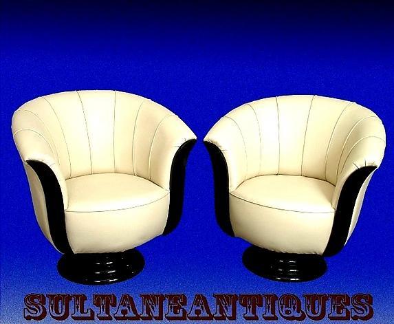 FABULOUS!! PAIR of Tulip Art Deco style chairs