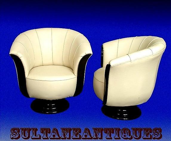 FABULOUS!! PAIR of Tulip Art Deco style chairs