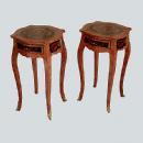 Unusual elegant pair Louis XV inlaid side tables