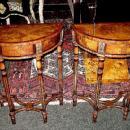 QUALITY PAIR Birds eye Maple Victorian style consoles