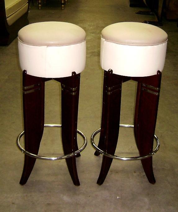 SENSATIONAL PAIR Art Deco inspired HIGH Bar stools