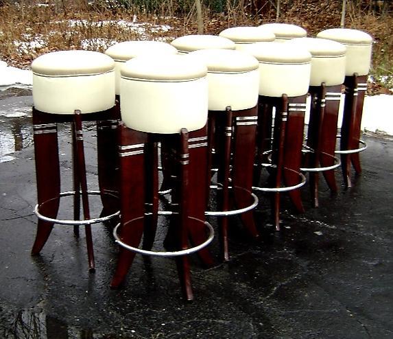 SENSATIONAL PAIR Art Deco inspired HIGH Bar stools