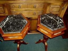 FINEST PAIR LOUIS XV Style MARBLE top side tables