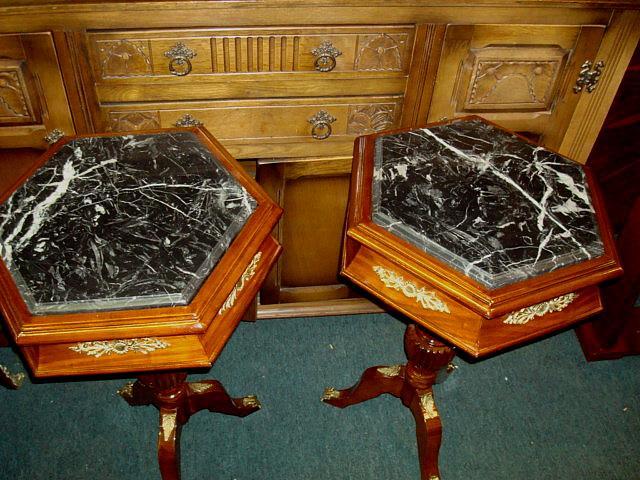 FINEST PAIR LOUIS XV Style MARBLE top side tables