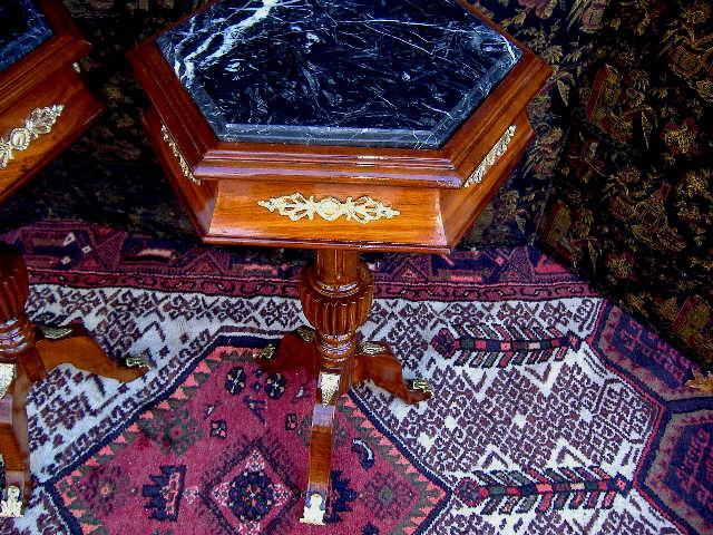 FINEST PAIR LOUIS XV Style MARBLE top side tables
