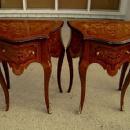 Pair quality Louis XV style marquetry side tables