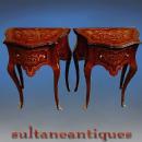 Pair quality Louis XV style marquetry side tables