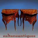 Pair quality Louis XV style marquetry side tables