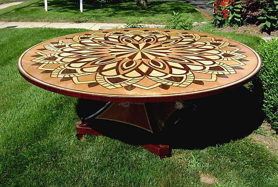 HUGE (86 inches!!!)FASCINATING Biedermeier table