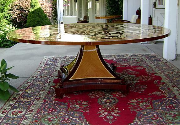 HUGE (86 inches!!!)FASCINATING Biedermeier table