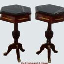 ELEGANT PAIR LOUIS XV Style MARBLE top side tables