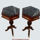 ELEGANT PAIR LOUIS XV Style MARBLE top side tables