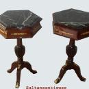 ELEGANT PAIR LOUIS XV Style MARBLE top side tables