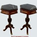 ELEGANT PAIR LOUIS XV Style MARBLE top side tables