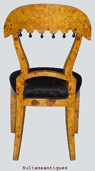WONDERFUL set 8 unusual biedermeier style chairs