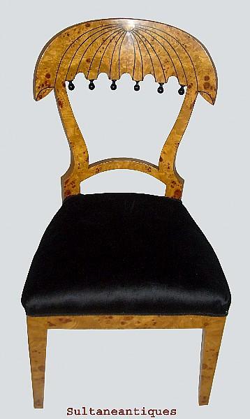 WONDERFUL set 8 unusual biedermeier style chairs