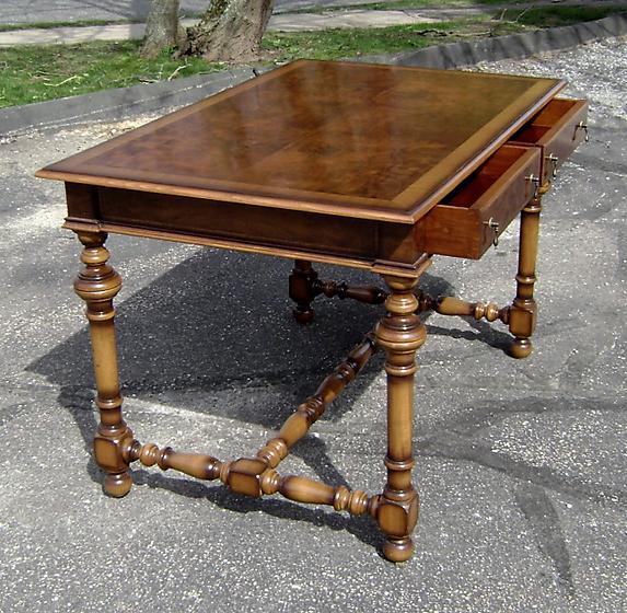 ROYAL Queen Mary style walnut LARGE 50 inch desk