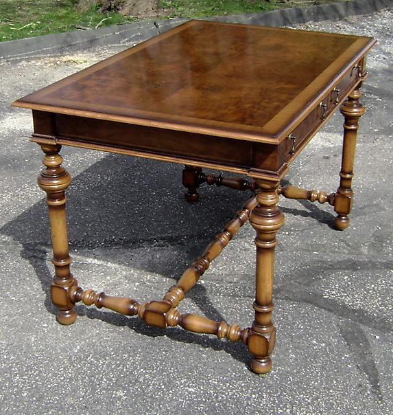 ROYAL Queen Mary style walnut LARGE 50 inch desk