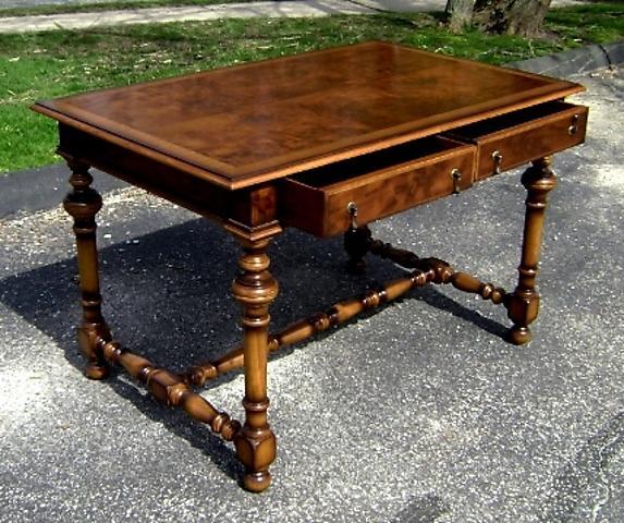 ROYAL Queen Mary style walnut LARGE 50 inch desk