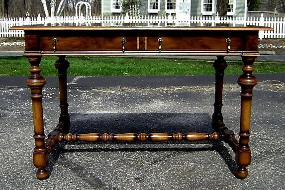 ROYAL Queen Mary style walnut LARGE 50 inch desk