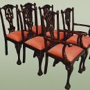 Set six Quality Chippendale style dining chairs (4+2)