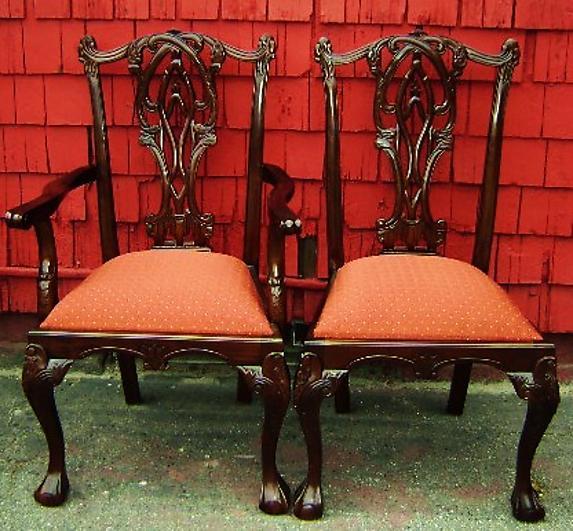 Set six Quality Chippendale style dining chairs (4+2)