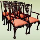 Set six Quality Chippendale style dining chairs (4+2)