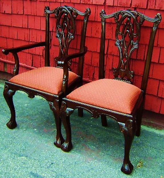 Set six Quality Chippendale style dining chairs (4+2)