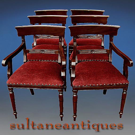 SET SIX Regency style chairs solid mahogany