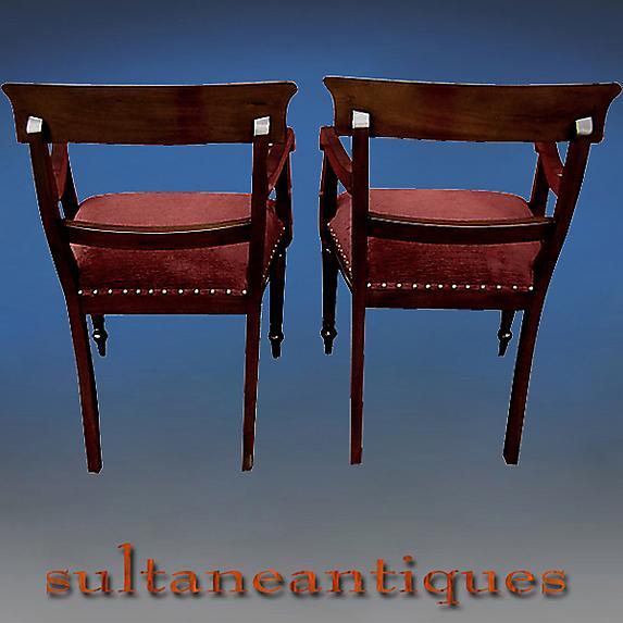 SET SIX Regency style chairs solid mahogany