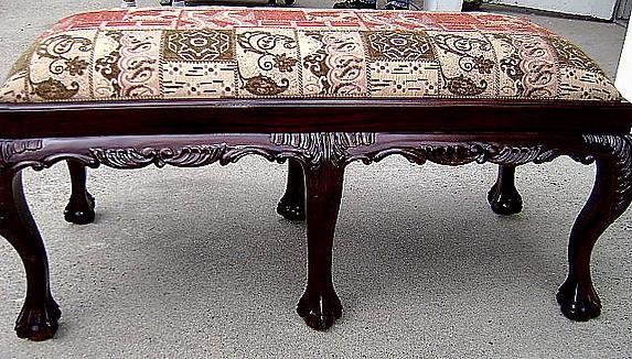 Quality Chipp. 2 SEATER Mahogany six legged stool
