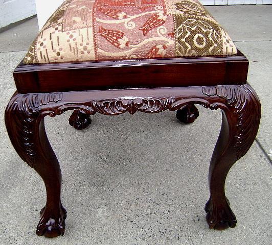Quality Chipp. 2 SEATER Mahogany six legged stool