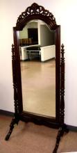 Quality Large Victorian Mahogany Standing Mirror