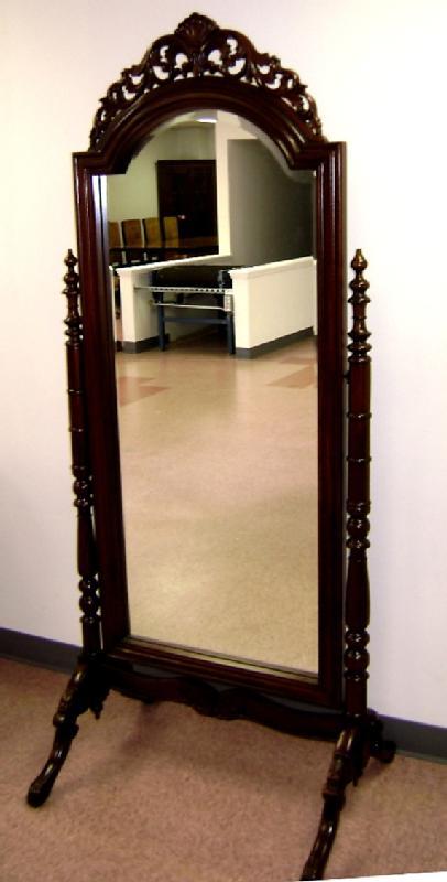 Quality Large Victorian Mahogany Standing Mirror