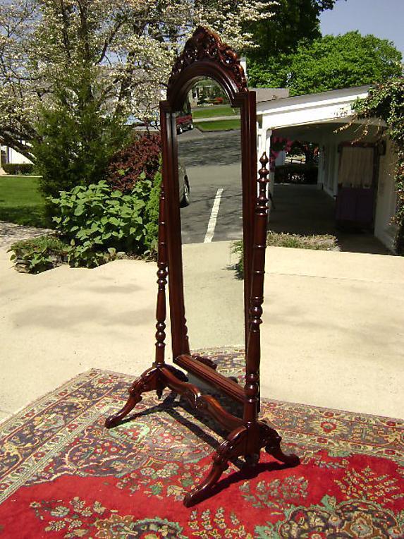 Quality Large Victorian Mahogany Standing Mirror