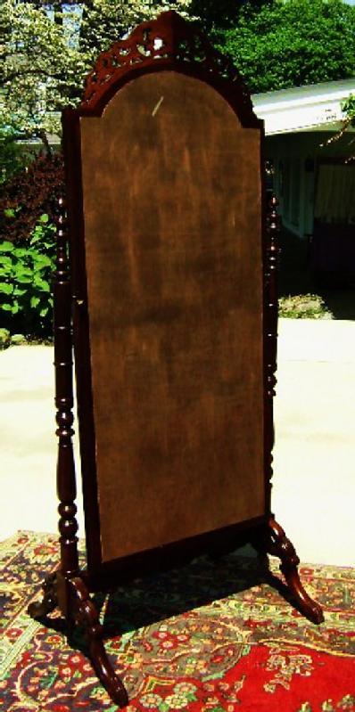 Quality Large Victorian Mahogany Standing Mirror