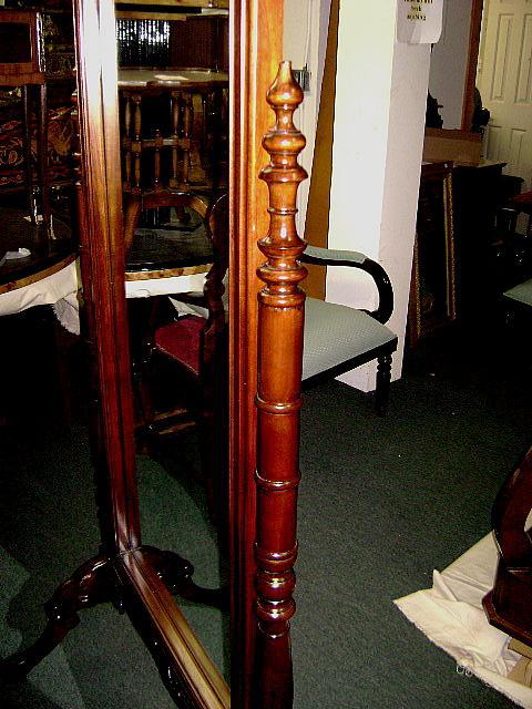 Quality Large Victorian Mahogany Standing Mirror
