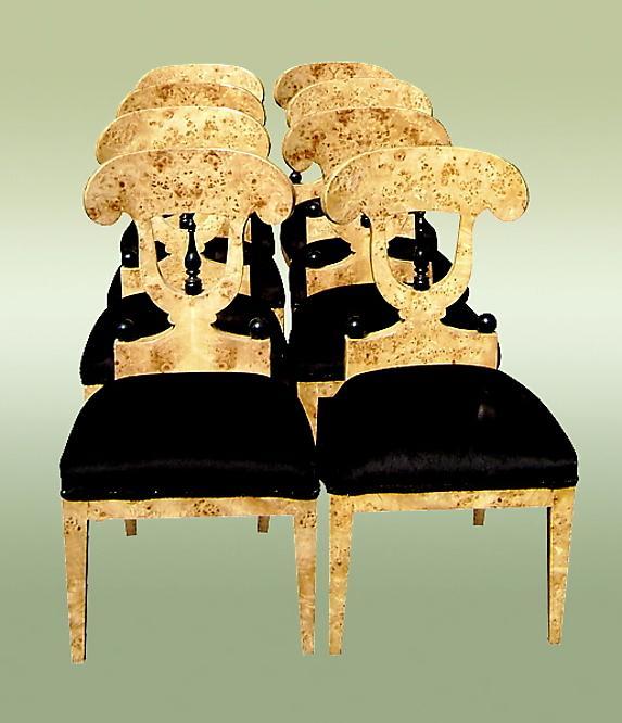 Sensational Set of Eight Biedermeier style chairs