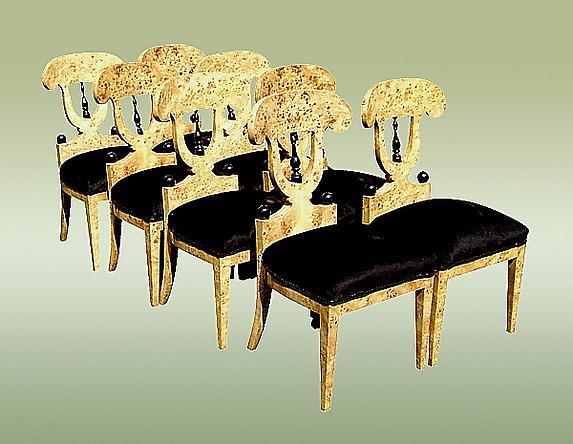 Sensational Set of Eight Biedermeier style chairs