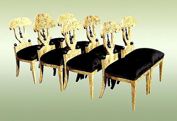 Sensational Set of Eight Biedermeier style chairs