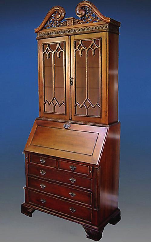 Majestic English Victorian style Bureau bookcase