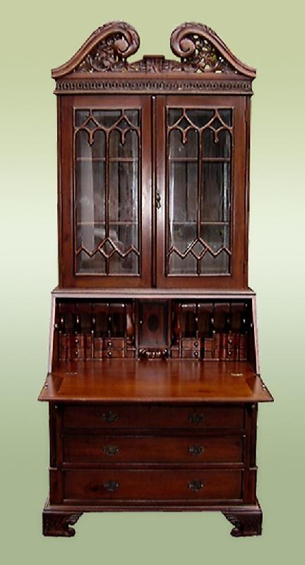 Majestic English Victorian style Bureau bookcase