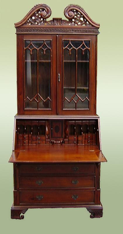 Majestic English Victorian style Bureau bookcase