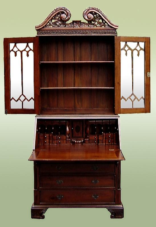 Majestic English Victorian style Bureau bookcase