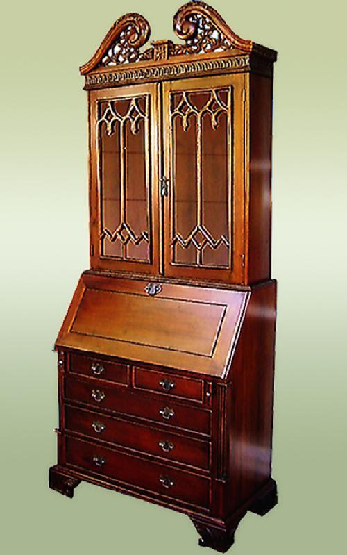 Majestic English Victorian style Bureau bookcase