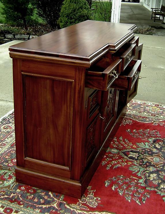 FANTASTIC carved flamed Mahogany Victorian Sideboard