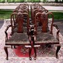 High End SETof TWELVE 10+2 Queen Anne chairs