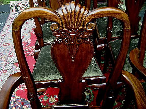 High End SETof TWELVE 10+2 Queen Anne chairs