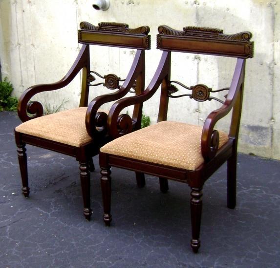 Pair of TOP quality Regency solid Mahogany Armchairs