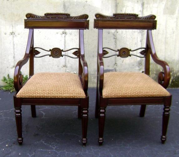 Pair of TOP quality Regency solid Mahogany Armchairs